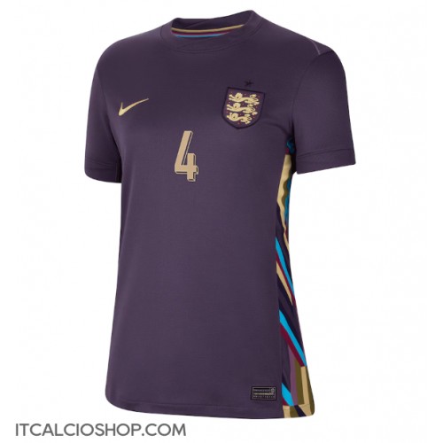 Inghilterra Declan Rice #4 Seconda Maglia Femmina Europei 2024 Manica Corta